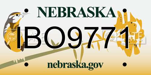 IBO9771 Nebraska License Plate