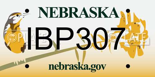 IBP307 Nebraska License Plate
