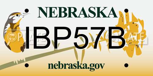 IBP57B Nebraska License Plate