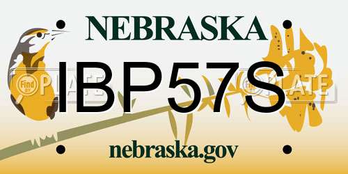IBP57S Nebraska License Plate