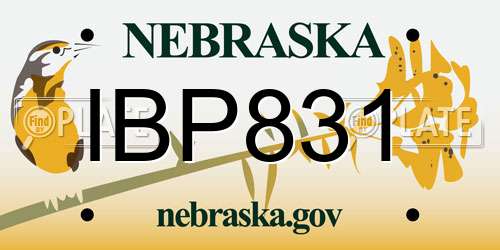 IBP831 Nebraska License Plate
