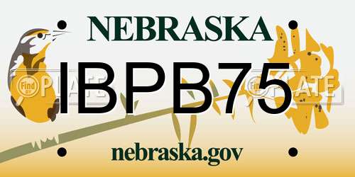 IBPB75 Nebraska License Plate