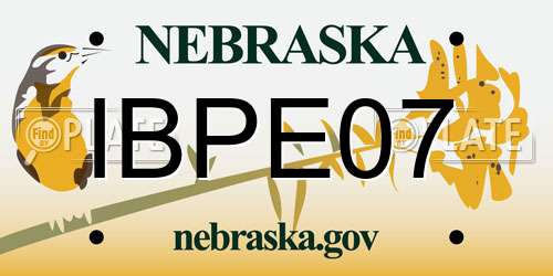 IBPE07 Nebraska License Plate