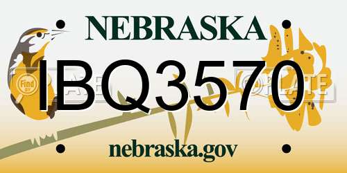 IBQ3570 Nebraska License Plate