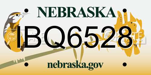 IBQ6528 Nebraska License Plate