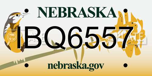 IBQ6557 Nebraska License Plate