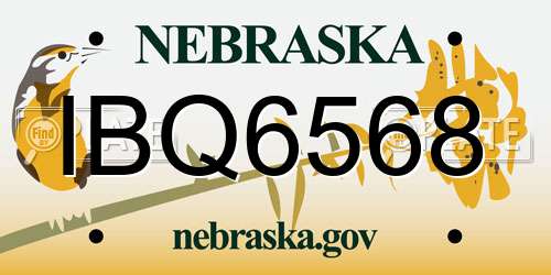 IBQ6568 Nebraska License Plate