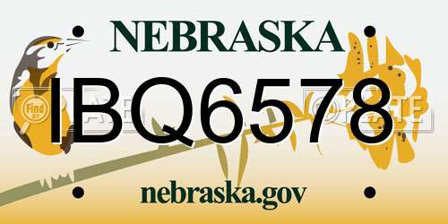 IBQ6578 Nebraska License Plate