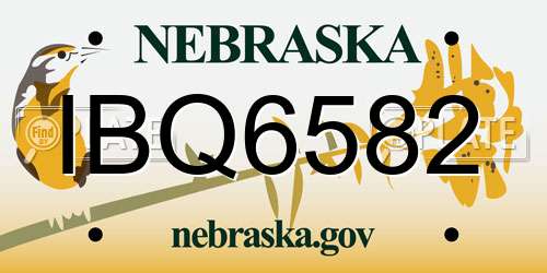 IBQ6582 Nebraska License Plate