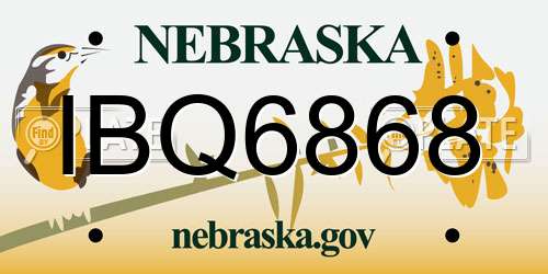 IBQ6868 Nebraska License Plate