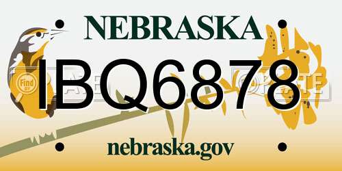 IBQ6878 Nebraska License Plate