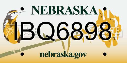 IBQ6898 Nebraska License Plate