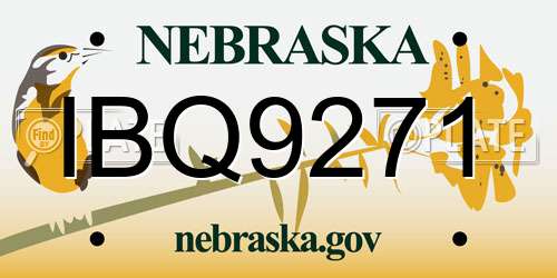 IBQ9271 Nebraska License Plate