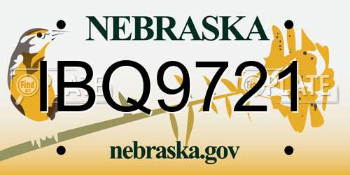 IBQ9721 Nebraska License Plate