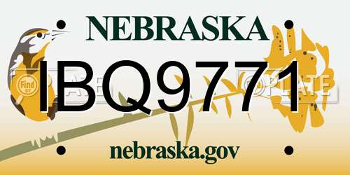 IBQ9771 Nebraska License Plate