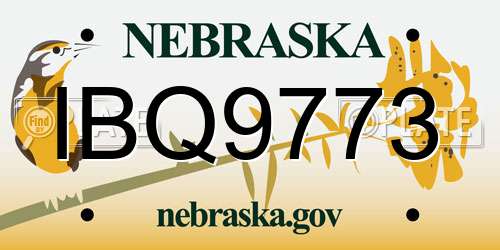 IBQ9773 Nebraska License Plate