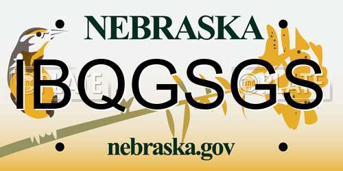 IBQGSGS Nebraska License Plate