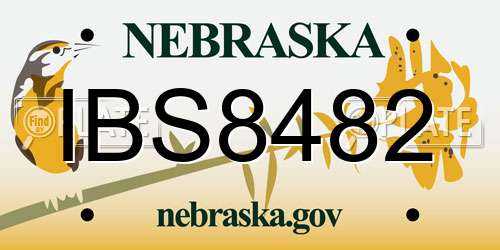 IBS8482 Nebraska License Plate