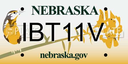 IBT11V Nebraska License Plate