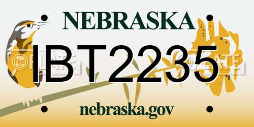 IBT2235 Nebraska License Plate