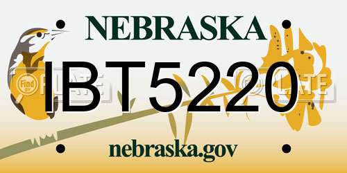 IBT5220 Nebraska License Plate