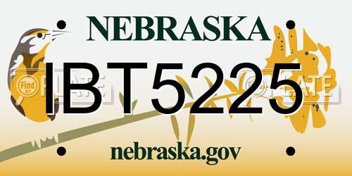 IBT5225 Nebraska License Plate