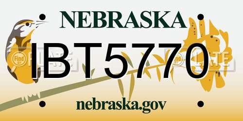 IBT5770 Nebraska License Plate