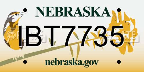 IBT7735 Nebraska License Plate