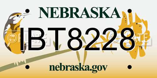 IBT8228 Nebraska License Plate