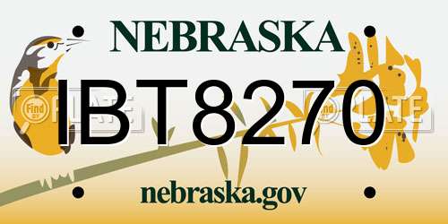 IBT8270 Nebraska License Plate