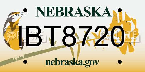 IBT8720 Nebraska License Plate