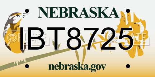 IBT8725 Nebraska License Plate