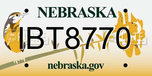 IBT8770 Nebraska License Plate