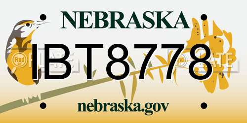 IBT8778 Nebraska License Plate