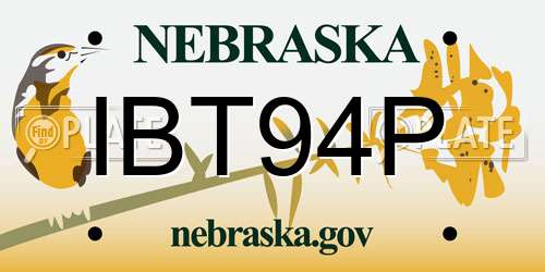 IBT94P Nebraska License Plate