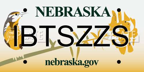 IBTSZZS Nebraska License Plate