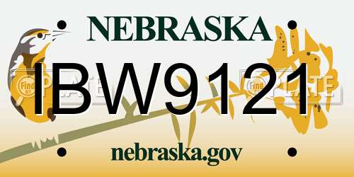 IBW9121 Nebraska License Plate