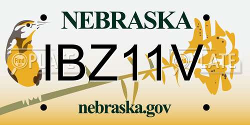 IBZ11V Nebraska License Plate