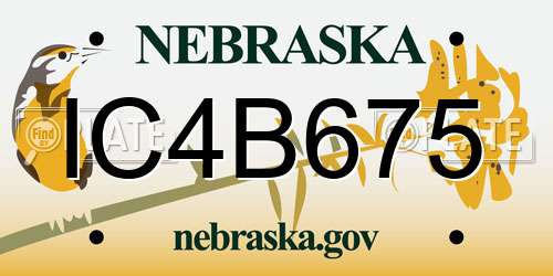 IC4B675 Nebraska License Plate