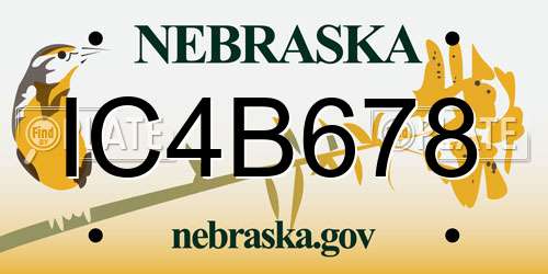 IC4B678 Nebraska License Plate
