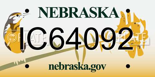 IC64092 Nebraska License Plate