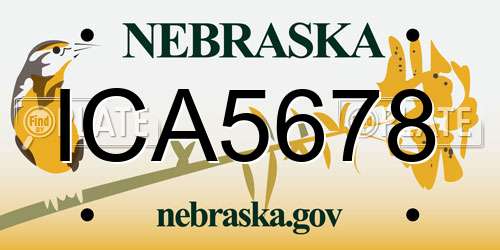 ICA5678 Nebraska License Plate