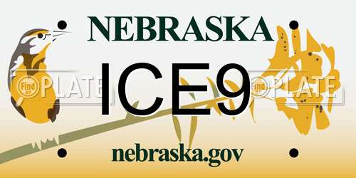 ICE9 Nebraska License Plate