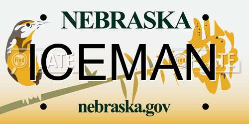 ICEMAN Nebraska License Plate