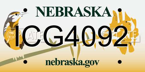 ICG4092 Nebraska License Plate