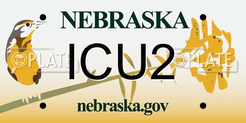 ICU2 Nebraska License Plate