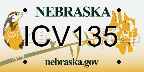 ICV135 Nebraska License Plate