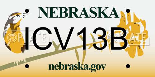 ICV13B Nebraska License Plate