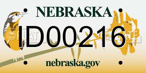 ID00216 Nebraska License Plate