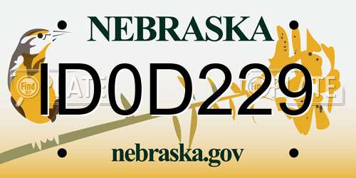 ID0D229 Nebraska License Plate